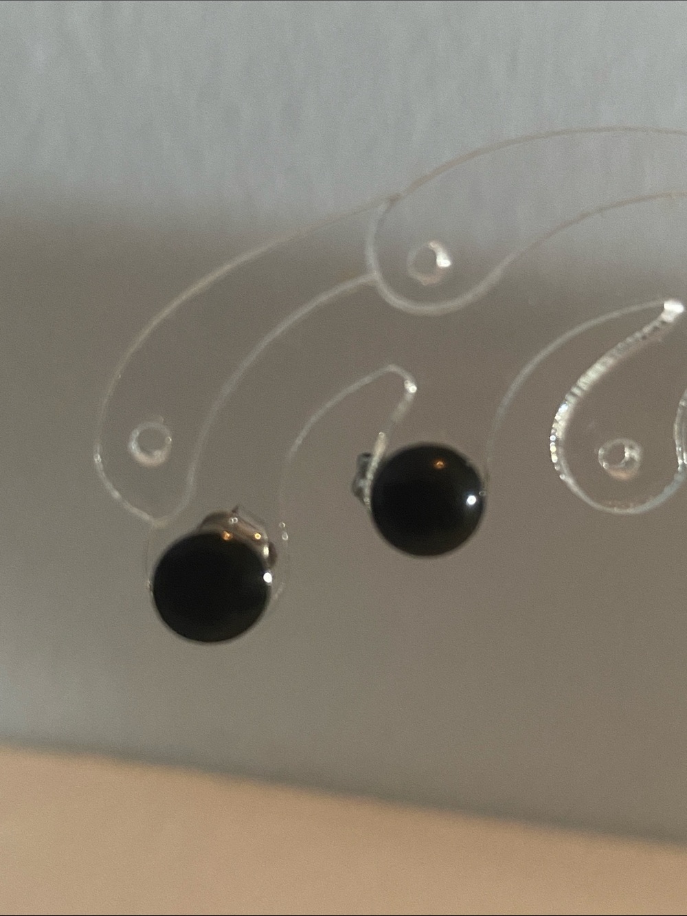Classic Black Round Stud Earrings - Women Jewelry